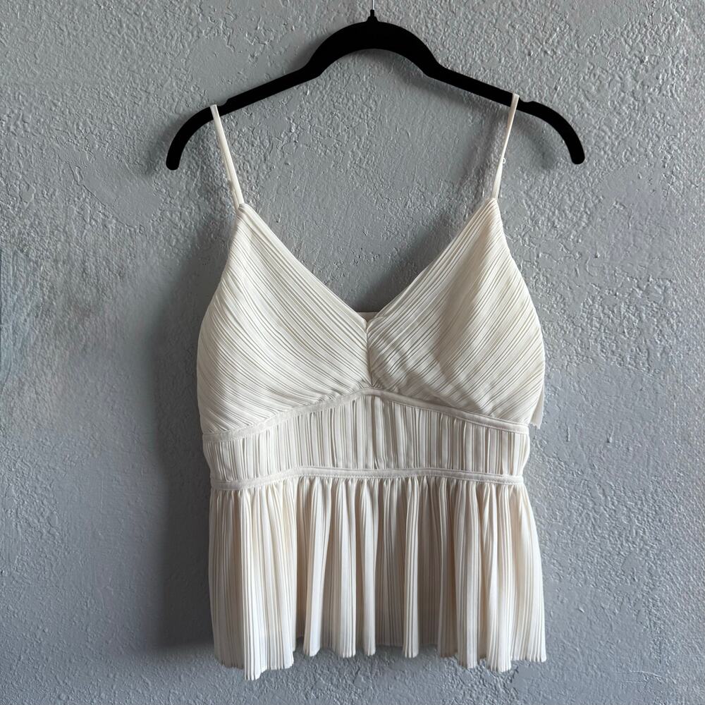 All In Favor Cream Pleated Tank - XL